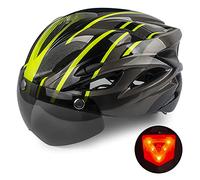 Bike Helmet Shinmax Adult Cycling Helmet Lightweight Design Bicycle Helmet with Detachable Magnetic Visor LED Safety Rear Light Specialized Cycling Helmet with Adjustable Size for Men & Women 56-62CM