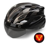 Bike Helmet Shinmax Adult Cycling Helmet Lightweight Design Bicycle Helmet with Detachable Magnetic Visor LED Safety Rear Light Specialized Cycling Helmet with Adjustable Size for Men & Women 56-62CM