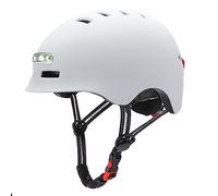 Bike Helmet with Light,USB Rechargeable LED Front and Back Light Road Bicycle Helmets,Thickened EPS liner Cycling Helmet for Cycling, Balance Car, Skateboard (White)