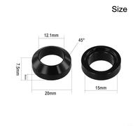 Bike Hubs Bicycle Thru Axle Washer M15x0 25mm Aluminum Alloy Flat and Conical Washers Suitable for Cycling Axle Installations (M12x7.5mm)