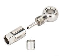 Bike Hydraulic Disc Brake Olive Hose Connector Kit Compatible With For Slx For Xt For Xtr Anodized Aluminium Alloy Banjo Fitting With Sealing Rings Black(Silver)