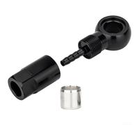 Bike Hydraulic Disc Brake Olive Hose Connector Kit Compatible With For Slx For Xt For Xtr Anodized Aluminium Alloy Banjo Fitting With Sealing Rings Black(Black)