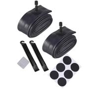 Bike Inner Tube Replacement for Mountain and Road Bikes with Rubber | Includes Tyre Lever and Patch Set, Black Finish, Easy Install, Shock Absorbing, Rust Resistant