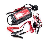 Bike It 12V Motorcycle Battery Charger Guardian Pro 4 Intelligent Battery Charger and Maintainer 6V /12V Acid Gel AGM SLA 6A Charge /14.4V Lithium With 3 Pin UK Plug