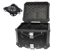 BIKE IT Aluminium Motorcycle Top Box Luggage Top Case with Security Lock Universal Fitting Plate (45L)