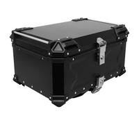 BIKE IT Aluminium Motorcycle Top Box Luggage Top Case with Security Lock Universal Fitting Plate (80L)