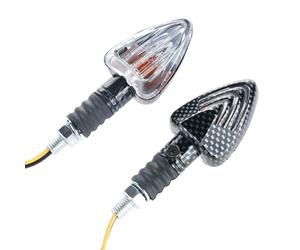 Bike It Arrow Moto Motorcycle Indicators With Carbon Effect Body And Clear Lens