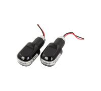 Bike It Black 18mm Motorcycle Bar Ends With Amber LED Indicators
