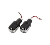 Bike It Black 18mm Motorcycle Bar Ends With Amber LED Indicators