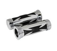 Bike It Chrome Chopper Cushion Motorcycle Handlebar Grips 25mm