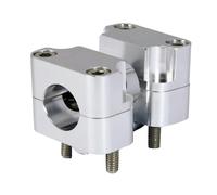 Bike It Aluminium CNC Bar Clamp Conversion Kit 22.2 MM - 28.6 MM Fat Bar Silver