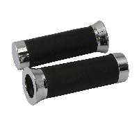 Bike It Moto Motorcycle Motorbike Grips Foam And Chrome - 20 MM x 25 MM