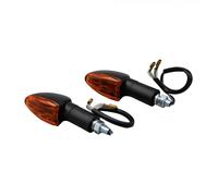 Long Stem Mini Spear Iridium Lens Motorcycle Motorbike Indicators - Black (Pair)