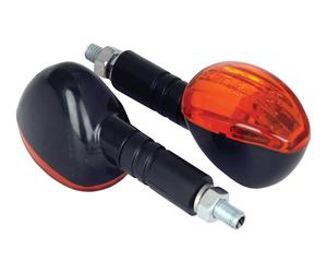 Bike It Midid Axe Motorcycle Motorbike Indicators With Black Body And Amber Lens