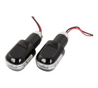 Bike It Moto Motorcycle Bar Ends With Amber LED Indicators Black - 18mm