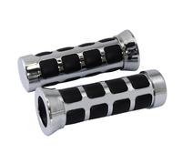 Bike It Moto Motorcycle Motorbike Grips Chrome Cube Cushion - 25 MM x 28 MM