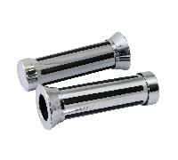 Bike It Moto Motorcycle Motorbike Grips Rail Type Plain Chrome - 25 MM x 28 MM