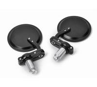 Bike It Motorcycle Bar End Mirrors Pair Black Custom Cafe Racer Style Rear View Mirror