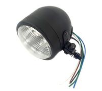 Motorcycle Dominator Headlight 3.5" Matt Black Metal Body H4 Bulb E-Marked