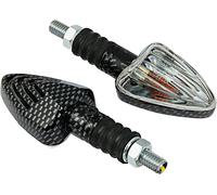 Universal Motorcycle Scooter Carbon Effect Indicators Pair