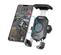 Bike It Motorcycle Phone Holder 15W Fast Wireless Charger + USB-C 20W Super Fast Charger, Waterproof Motorbike Phone Holder, Phone Mount Fits 4'' - 7'' Mobile Phones
