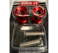 Bike It RED 8MM 1.25 Pitch Paddock Stand Bobbins PDSBOB8BK CNC Motorcycle