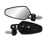 Bike It Titan Motorcycle Bar End Mirrors - Universal 22mm (7/8") Handlebar End Mirrors - Black CNC Style Motorbike Mirrors - Pair