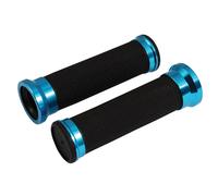 Bike It Twin Ring Blue Motorcycle Handlebar Grips 22mm