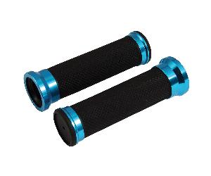 Bike It Twin-Ring Moto Motorcycle Motorbike Grips Blue - 20 MM x 25 MM
