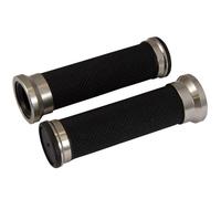 Bike It Twin-Ring Moto Motorcycle Motorbike Grips Titanium - 20 MM x 25 MM