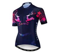 Bike Jersey Women's Cycling Jersey Zipper Short Sleeve MTB Tops Apparel Mountain Road Bicycle Clothes Breathable Biker Riding Racing Shirts for Ladies Female Cycle Clothing Blue PurpleL