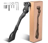 Bike Kickstand - 24-29 Inch Height Adjustable Bicycle Rear Stand with 2 Holes - Universal Aluminium Stable 40mm/ 18mm Hole Spacing Side Stand for M6 Screws for Mountain Bike Road Bike E-Bike MTB