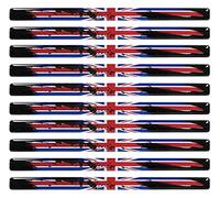 BIKE-label 300551VE Union Jack 3D Sticker Flags Pack of 10 Each 150 x 10 mm Sticker Car Motorcycle