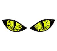BIKE-label 910061-VA Sticker 3D Evil Eyes Car Motorcycle Helmet Neon Yellow