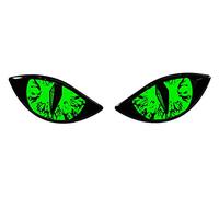 BIKE-label Sticker 3D Evil Eyes Car Motorcycle Helmet Neon Green 910062-VA