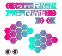 BIKE-label Sticker Bicycle Frame 28-Piece XL Sticker Set Scooter Super Racing Bike Pink X400059VA