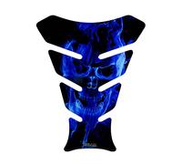 BIKE-label Tank Pad 3D Motorcycle Sticker Tank Protector Skull Flames Blue X500067VA