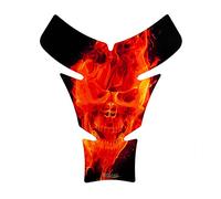 BIKE-label Tank Pad 3D Motorcycle Sticker Tank Protector Skull Flames Red Orange X500105VA