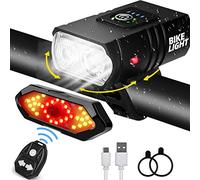 Bike Light Set, 1000 Lumens Bicycle Lights USB Rechargeable Bicycle Lights (Taillight With Horn) IPX5 and Adjustable 5+6 Lighting Modes, road bike Cycling Lights for Road & Mountain