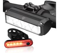 Bike Light Set for Night Riding,9000 Lumen Bright LED Bicycle Light High Beam Low Beam,USB Rechargeable Bicycle Headlight Set,Waterproof Bike Headlight and Taillight for Adult Kid Mountain