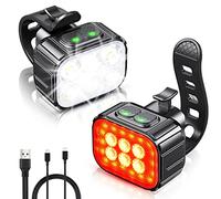 Bike Lights Set Super Bright, CIRYCASE USB Rechargeable Bike Light with Spot & Flood Beam, IP65 Waterproof Cycle Lights for Night Riding, DIY 2 x 4 + 2 x 6 Lighting Modes Bike Lights Front and Back