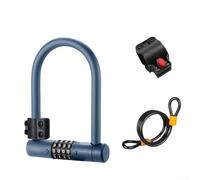 Bike Lock, Keyless Security Bicycle Wheel Locked Heavy Duty U-shaped Lock Cylinder For Road Bike Ebike Scooter(gray)