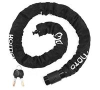 Bike Lock with Key, 100cm Length Bicycle Lock, Bike Locks High Security, 360° Rotatable Lock Head with Waterproof Keyhole Cover, Chain Lock for E Bike/Motorcycle/Door/Gate/Fence