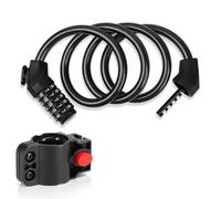 Bike Lock with Mounting Bracket Bicycle Locker Combination 5 Digit 120cm/12mm Long Cycle Cable Locks Bike Locks High Security for E-Bike Mountain Bike Outdoor Ski Gate Accessoriess