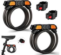 Bike Locks Heavy-Duty, High-Security Bike Cable Lock with Passcode Unlock, / Weather Resistant Resettable Bicycle Combination Cycle Lock for E-Bike Mountain Bike Ski Gate