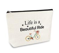 Bike Lovers Gifts Makeup Bag Bicycle Travel Bag Cyclist Gifts for Women Cycling Gifts for Cyclists Biker Cosmetic Bag Bicycling Gifts for Girls Christmas Birthday Gifts for Bike Lovers Daughter Friend