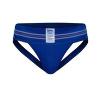 Bike Men’s Original #10 Jockstrap - White Athletic Underwear with Support Pouch & Wide Waistband, Royal, XL