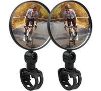 Bike Mirror, Bike Rear View Mirrors, Durable and Easy to Install, Adjustable Rotatable Handlebars Mounted Plastic Convex Mirror for Mountain Road Bikes