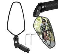 Bike Mirrors, 1 Pair 360° Rotatable Handlebar Mount Cycling Mirrors, Anti Vibration Rear View Accessories For Road Mountain Urban Commuting Adventure, Easy To Install, 2.76x7.09 In