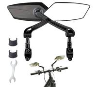 Bike Mirrors for Handlebars,360 Degree Rotating Motorcycle Lens - Shatterproof Handlebar Mount Rear View Mirror for Road Cycling Travel Fitness Sport Commuting Dirt Touring Mountain Biking
